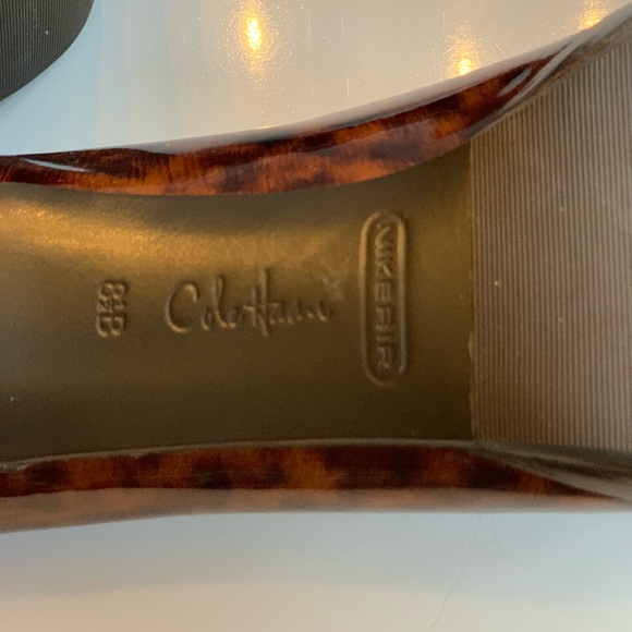 Cole Haan Patent Leather Tortoise Pumps with open toe - Picture 6 of 6